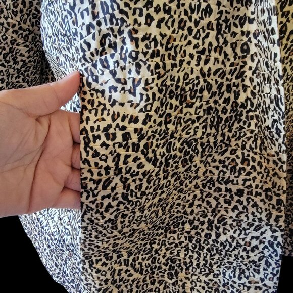 Leopard Print Silk Women's Blazer By Silk Land Loose Fit Size 2X - Picture 3 of 12